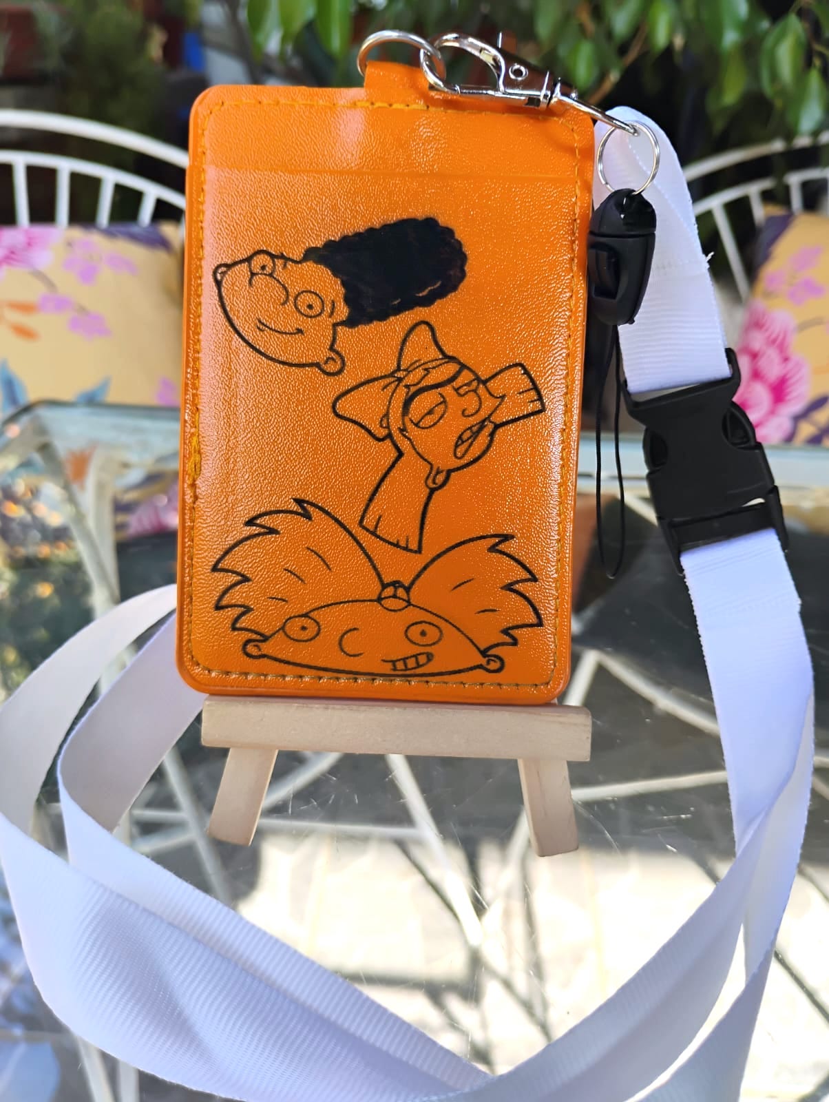Hey arnold- portacredencial cuero